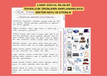 4.SINIF SOSYAL BİLGİLER / TEKNOLOJİK ÜRÜNLERİN SINIFLANDIRILMASI DEFTER NOTU VE ETKİNLİK
