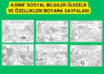 4.SINIF SOSYAL BİLGİLER ÜLKELER VE ÖZELLİKLERİ BOYAMA SAYFALARI ETKİNLİK
