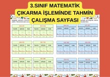 ÇIKARMA İŞLEMİNDE TAHMİN ÇALIŞMA SAYFALARI ETKİNLİK