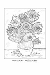 Ünlü Ressamlar | Van Gogh – Ayçiçekleri ( Boyama Sayfası )