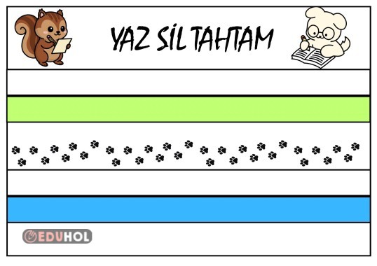 Kılavuz çizgili YAZ SİL TAHTASI 2