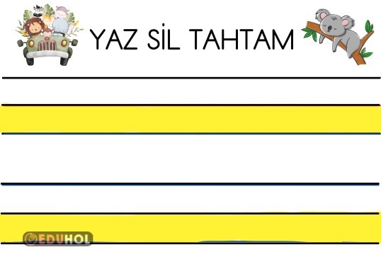 KILAVUZ ÇİZGİLİ YAZ SİL TAHTASI