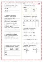 4.sınıf 1.dönem Matematik dersi 2.sınav Örneği