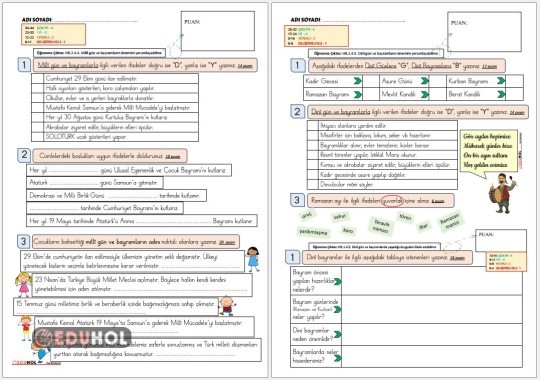 HB 4. Tema Milli-Dini Bayramlar SÜREÇ DEĞERLENDİRME