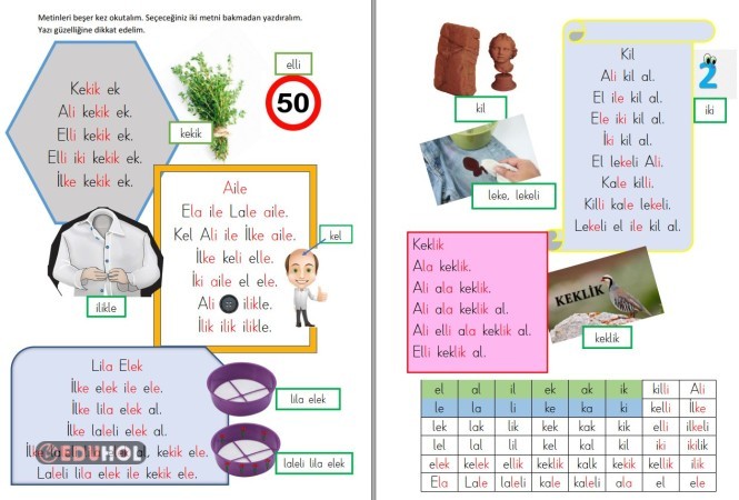 Kekik, keklik, lila, aile, kil gibi kelimelerle 5 metin