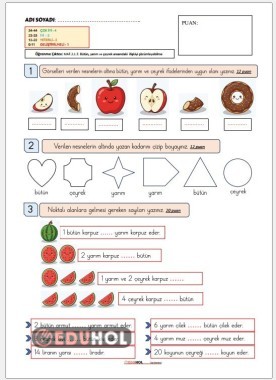 Matematik Kesirler SÜREÇ DEĞERLENDİRME