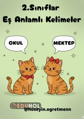 Eş Anlamlı Kelimeler defter notları ve çalışma kağıtları