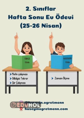 Hafta Sonu Ev Ödevleri(25-26 Nisan)