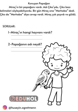 Okuduğunu Anlama( Konuşan Papağan)