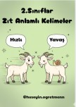 Zıt Anlamlı Kelimeler Defter Notları ve Çalışma Kağıtları