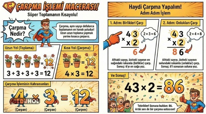 Çarpma İşlemi - Defter Yapıştırma