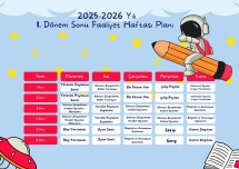 1.Dönem Sonu Faaliyet Haftası Planı