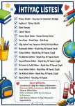 4. Sınıf İhtiyaç Listesi