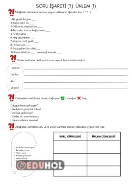 Ünlem ve Soru işareti etkinlik