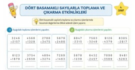 dört basamaklı sayılarda toplama-çıkarma işlemi etkinlikleri