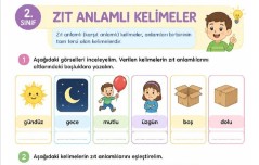 zıt anlamlı kelimeler etkinliği