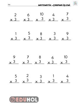 3er çarpma alıştırmaları