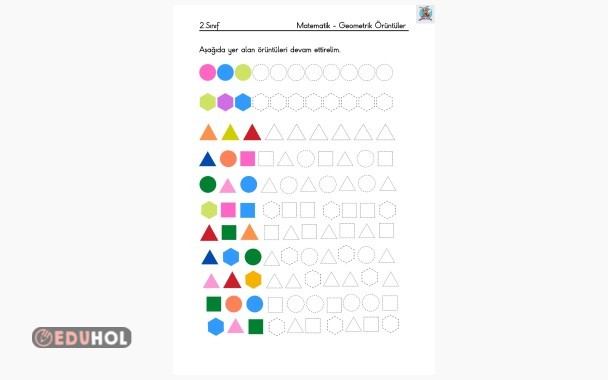 Geometrik Örüntüler - örüntüyü devam ettirme