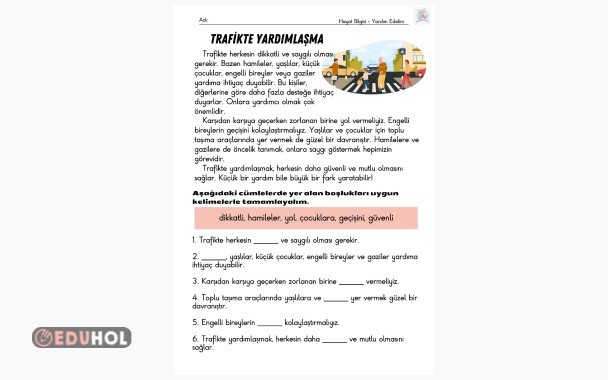 trafikte yardımlaşma-yardım edelim