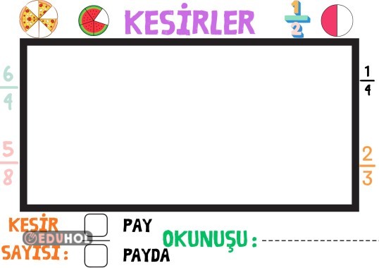 KESİRLER YAZ SİL ŞABLON