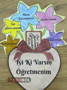 Üç boyutlu Sürpriz Notlu Öğretmenler Günü Etkinliği