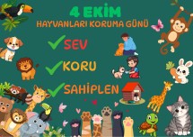 4 EKİM Hayvanları Koruma Günü Panosu