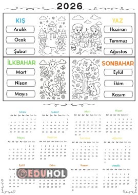 2026 Yeni Yıl Takvim Boyama Çalışması