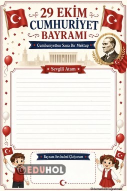 Cumhuriyet Bayramı Mektup Şablonu