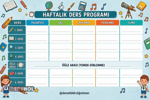 Ders Programı (Tüm Sınıflara Uygun)📚