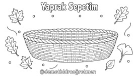 Sonbahar Yaprakları Sepete Yapıştırma Etkinliği