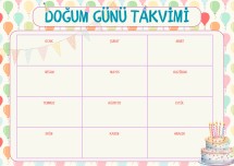 Sınıf Doğum Günü Takvimi