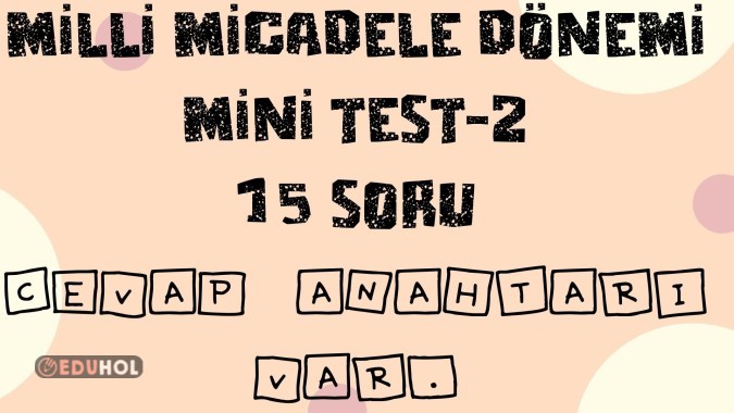4.SINIF MİLLİ MÜCADELE TEST 2