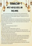RAMAZAN TAKVİMİNDE YER ALAN DEĞERLER İLE İLGİLİ HİKAYELER