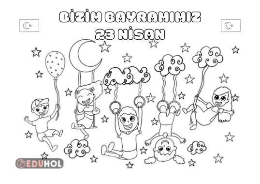 Bizim Bayramımız 23 Nisan Boyama