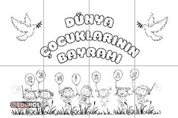 Dünya Çocuklarının Bayramı Boyama (8 Sayfalık)