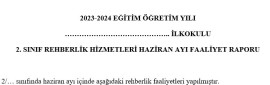 REHBERLİK HİZMETLERİ HAZİRAN AYI FAALİYET RAPORU