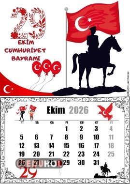 2026 Ekim ayı Takvimi