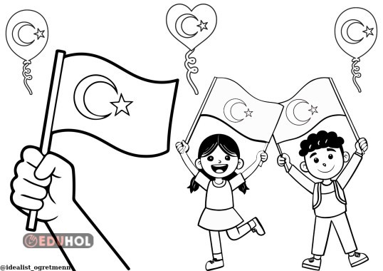 Bayrak Etkinlikleri Boyama Sayfası