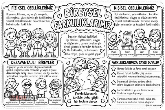 BİREYSEL FARKLILIKLARIMIZ DEFTER NOTU(RENKSIZ)
