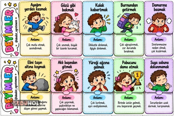 DEYİMLER DEFTER ÇALIŞMASI KES YAPIŞTIR-2