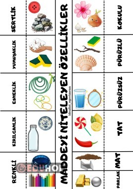 Maddeyi Niteyelen Özellikler Defter Çalışması