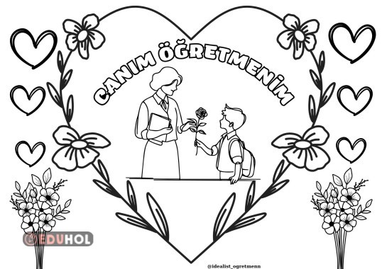 Öğretmenler Günü Boyama Sayfası