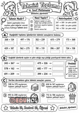TAHMİNİ TOPLAMA ÇALIŞMA SAYFASI
