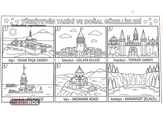 Ülkemizin Tarihi Ve Doğal Güzellikleri Boyama Sayfası-2