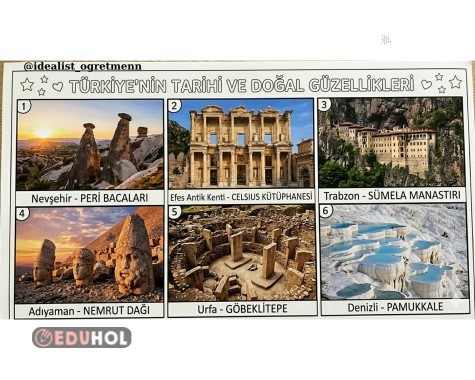 Ülkemizin Tarihi ve Doğal Güzellikleri Deftere Yapıştırma