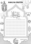 Ramazan Günlügü Yazma ve Boyama Sayfası