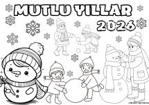 Yeni Yıl Boyama Sayfası