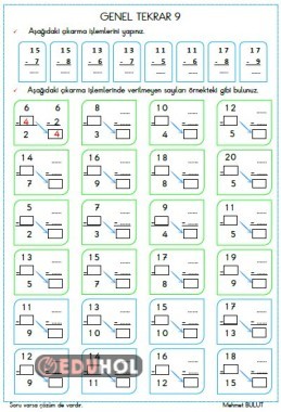 1. SINIF MATEMATİK GENEL TEKRAR 9