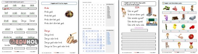 1.SINIF İLKOKUMA YAZMA D SESİ HECELERE AYIRMA, METİNLER, BULMACA, DEĞERLENDİRME