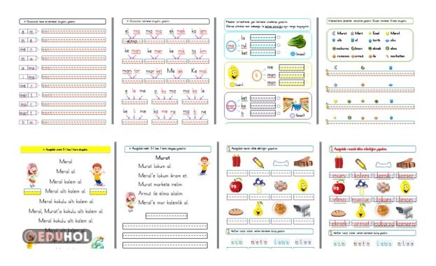 1.SINIF İLKOKUMAYAZMA M SESİ HECE KELİME ÇALIŞMASI, SEMBOLLER, METİNLER, DEĞERLENDİRME